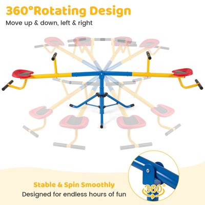 Kids Seesaw Swivel Teeter Totter Playground Equipment 360&deg; Rotation
