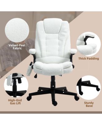 6 Point Vibrating Massage velvet Office Chair with Lumbar Heat