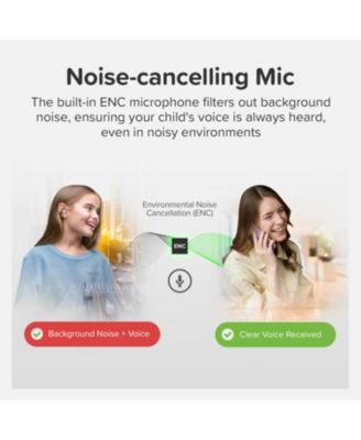 CareBuds (Cotton Candy) Kids Wireless Earbuds with 85dB Volume Limit, Built-in Mic, 6 Ear Tips, Anti-Lost Strap Easy Pairing, Gift for Kids 4-15