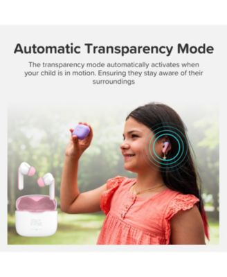 CareBuds (White) Kids Wireless Earbuds with 85dB Volume Limit, Built-in Mic, 6 Ear Tips, Anti-Lost Strap Easy Pairing, Gift for Kids 4-15