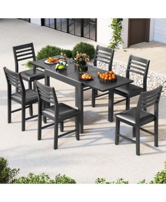 Patio Expandable Dining Table 31.5''-63'' Adjustable Rectangular All Weather Table