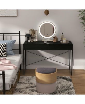 2-Drawer Home Office Desk with Steel Frame