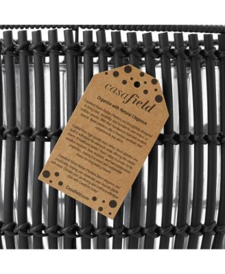 Floor Planter with Wood Legs in Natural, Planter Basket with Stand, Large Plant Pot Cover with Liner