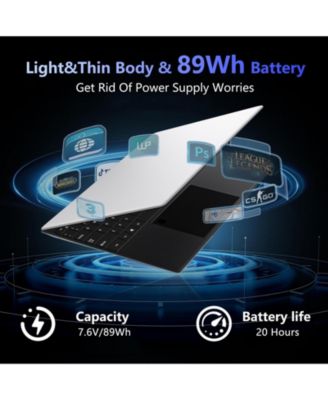 Memozuoix 15.6" Laptop Intel N100, 16GB RAM, 1TB SSD, Windows 11 Work Computer, Fingerprint Reader, Backlit Keyboard