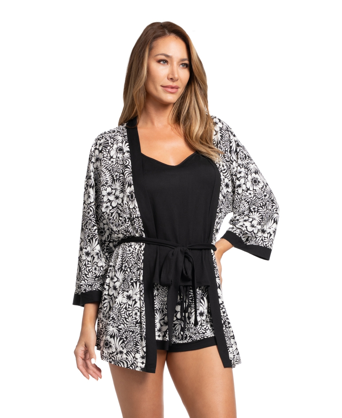 Linea Donatella Women's Amina Knit 3-piece Pajama Set In Multi