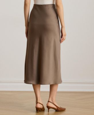Women's Satin Charmeuse Midi Skirt