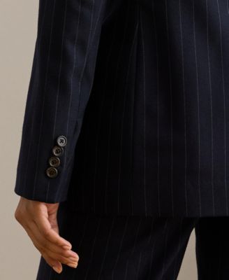 Women's Suiting-Ryen Double-Breasted Pinstripe Twill Blazer