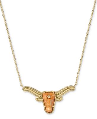 Kendra Scott - Stone Longhorn Pendant Necklace, 19" + 3" extender