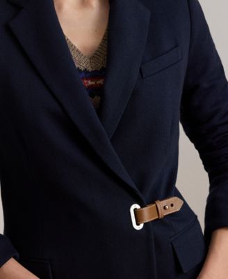 Women's Buckle-Trim Herringbone Jacquard Blazer