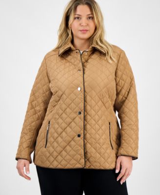 Jones New York - Plus Size Quilted Snap-Front Jacket