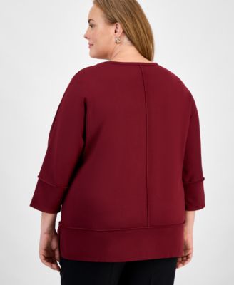 Plus Size Serenity Crewneck Dolman-Sleeve Top
