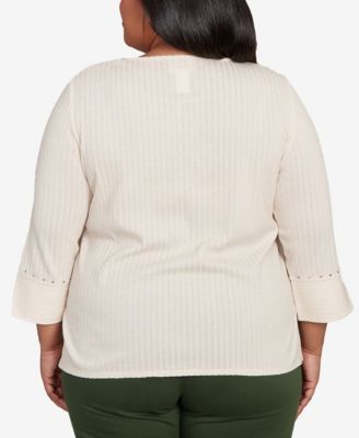 Plus Size Mount Laurel Heat Set Embellished Solid Top