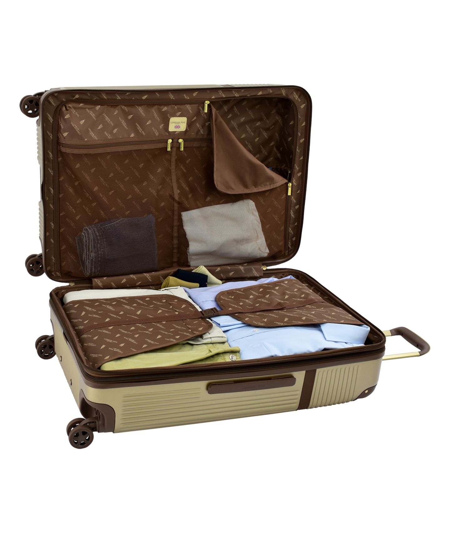 Чемоданы London Fog Brentwood IV 20" Expandable Spinner Carry-On Hardside, цвет: Латте — фото 4