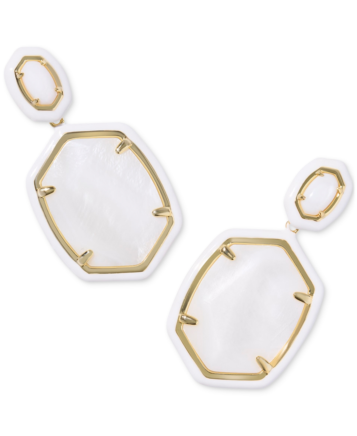 Kendra Scott Daphne Enamel Frame Drop Earrings In White