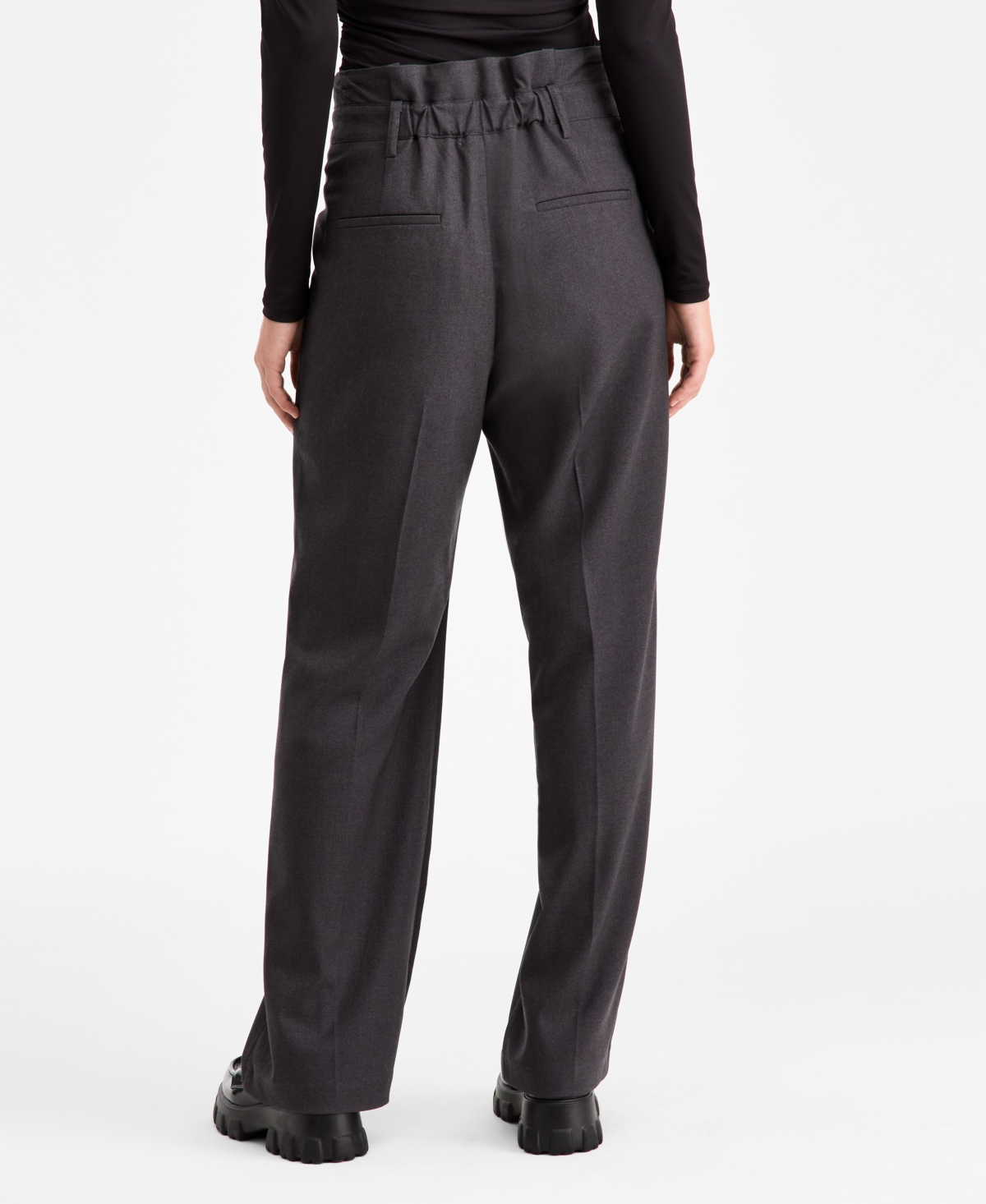 Bar Iii Women's Buckle-Tab Pleated Trousers, Macy's Exclusive