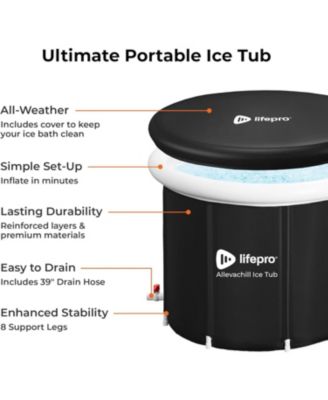 Portable Ice Bath Tub with Lid & Storage Bag – Lightweight Cold Plunge Tub for Home or Travel Use, 14°F–122°F Temperature Range