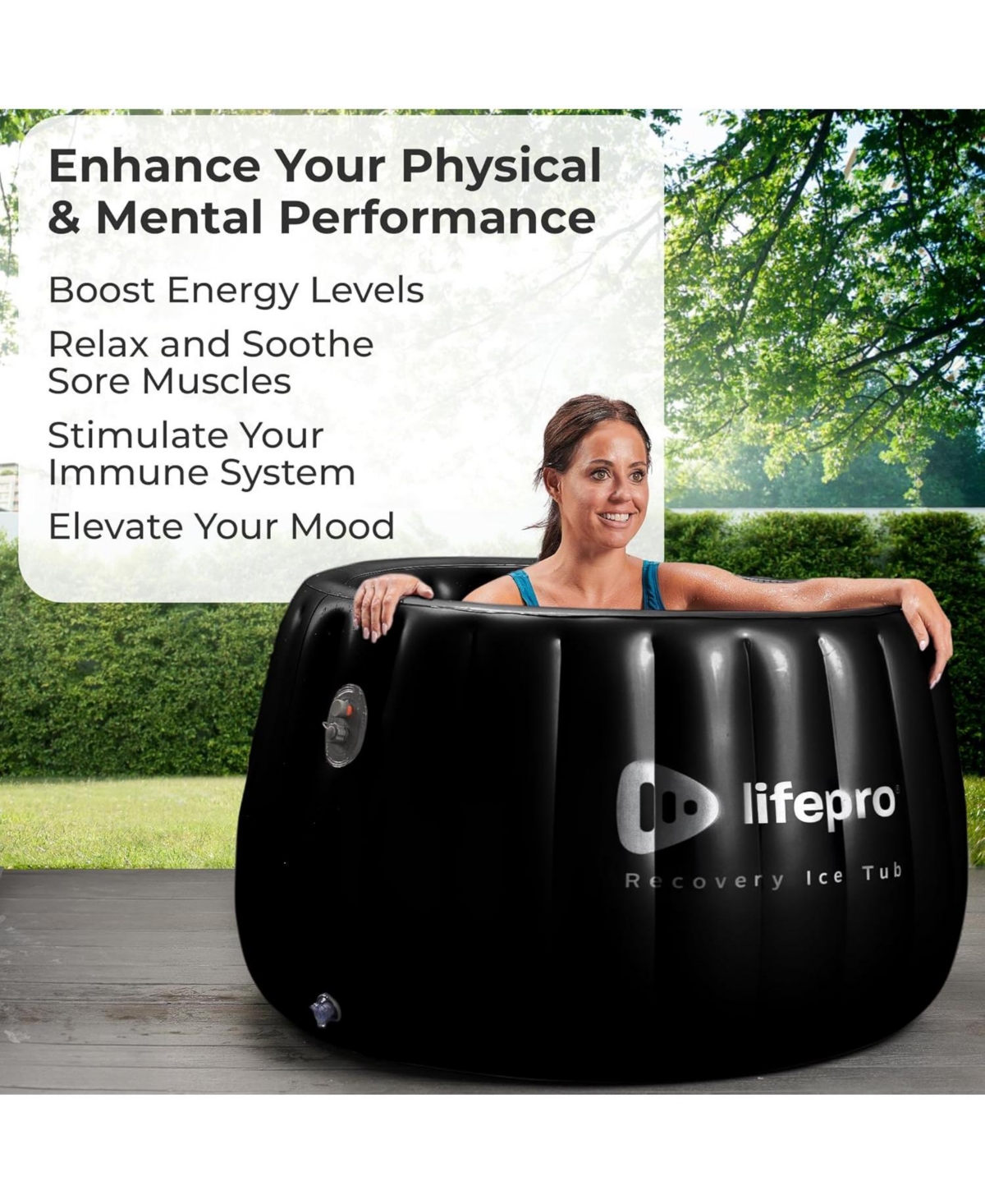 Lifepro Self-Inflatable Portable Ice Bath Tub