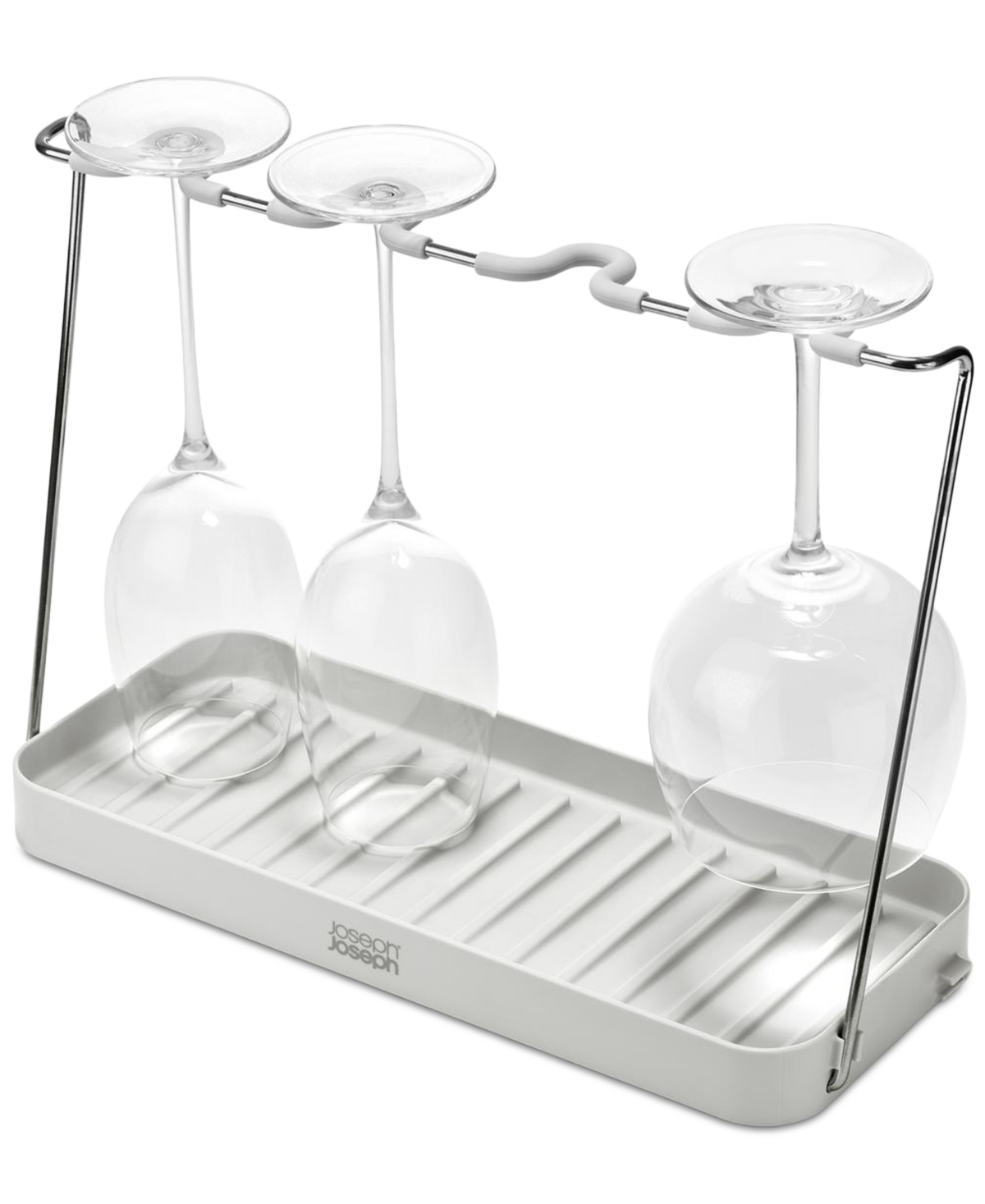 Joseph Joseph Drysmart Folding Wine Glass Drying Rack In White