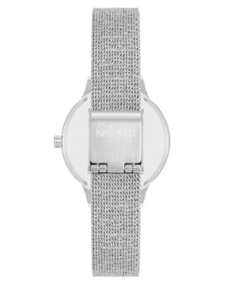 Women's Quartz Capital Silver-Tone Stainless Steel Mesh Watch, 34mm