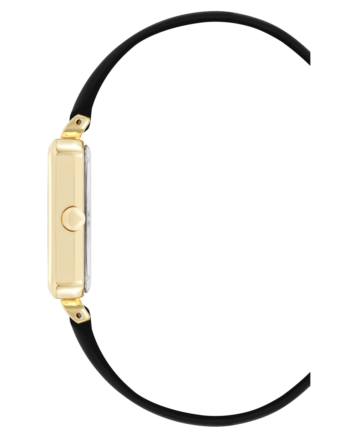 Nine West Women's Quartz Everyday Black Leather And Gold-tone Watch, 25mm In Multi