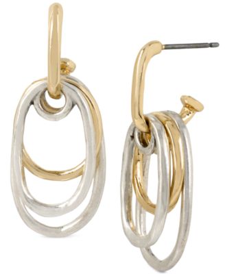 Two-Tone Multi-Oval Drop Earrings 