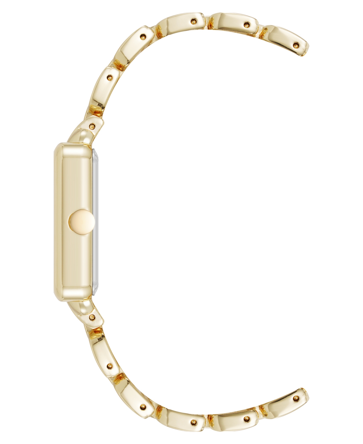 Anne Klein Women's Quartz Square Olive And Gold-tone Metal Alloy Watch, 29mm