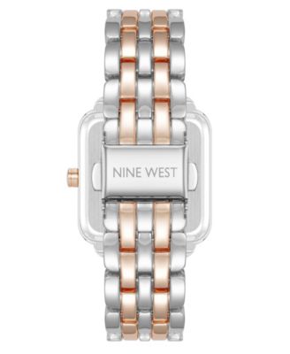 Women's Quartz Square Gray and Two-Tone Metal Alloy Watch, 29mm