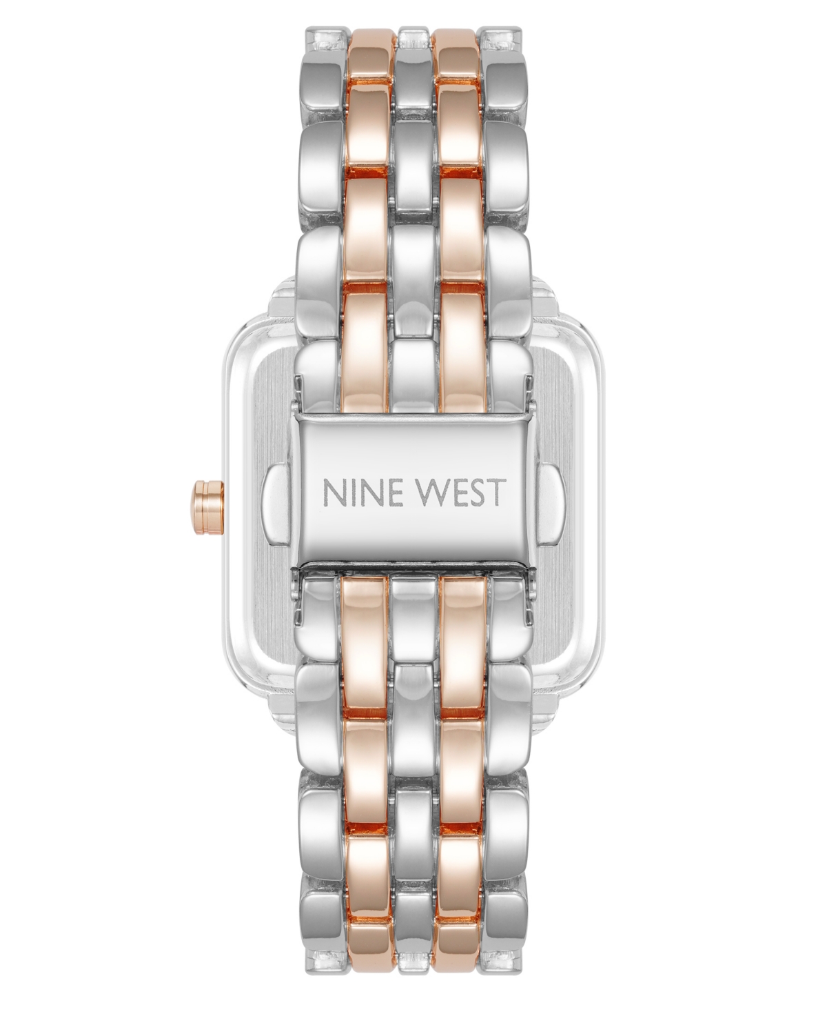 Anne Klein Women's Quartz Square Gray And Two-tone Metal Alloy Watch, 29mm