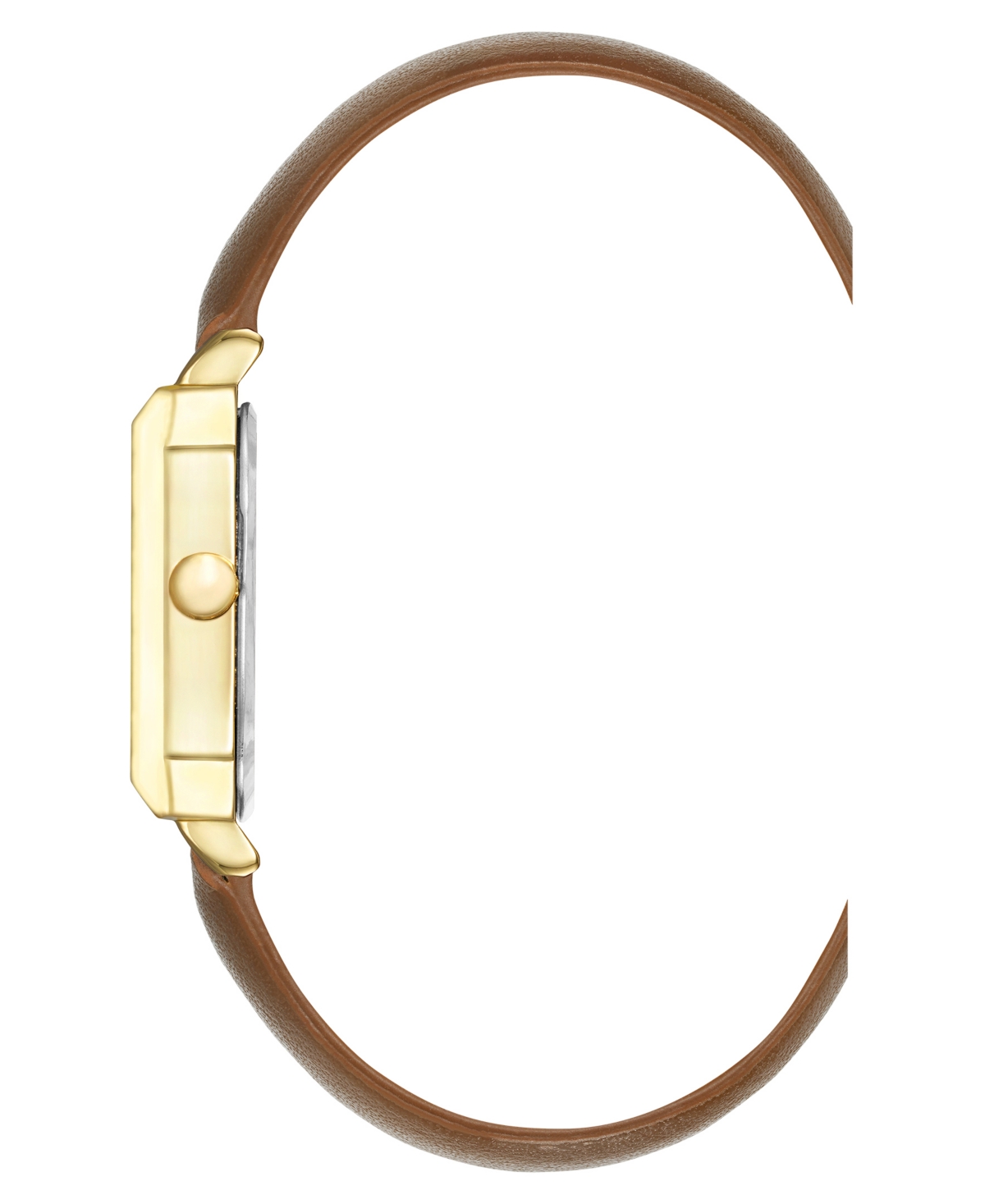 Nine West Women's Quartz Regency Brown Leather And Gold-tone Watch, 27mm