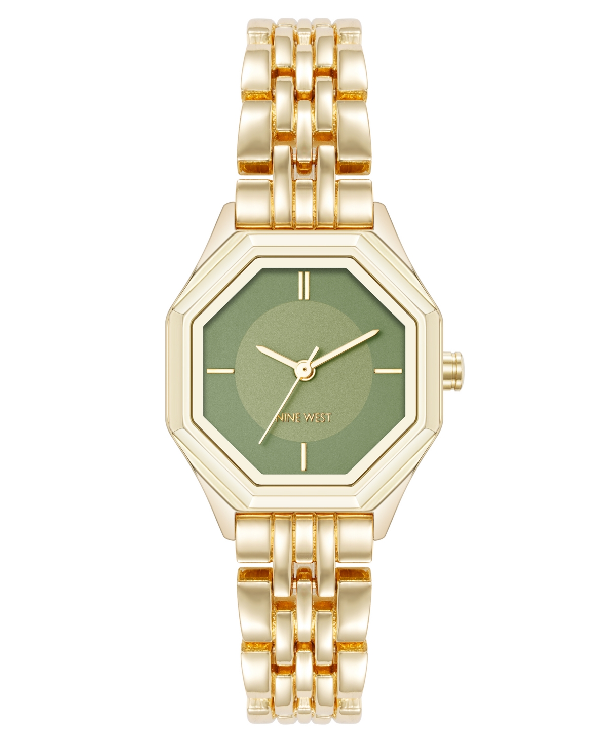 Anne Klein Women's Quartz Exquisite Olive And Gold-tone Metal Alloy Watch, 28mm