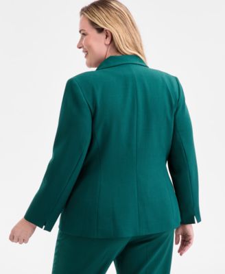 Plus Size Stretch Crepe One-Button Jacket