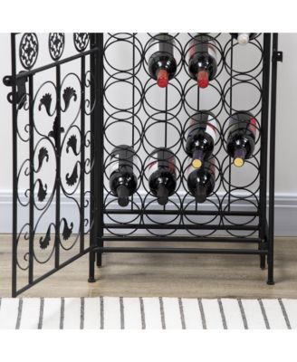 Wine Rack Liquor Cabinet Shelf Bottle Storage Iron Tower Home Decoration