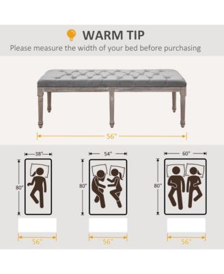 Accent Bench Tufted Upholste Fabric Ottoman for Living Room, Bedroom