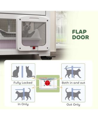 Indoor Cat Enclosure on Wheels, Cat House with Openable Top,
