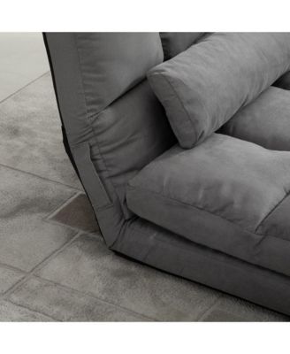 Convertible Floor Sofa with Adjustable Backrest and Headrest,