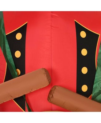 Colorful 8ft Inflatable Nutcracker Soldier Drum Beating LED Outdoor Yard