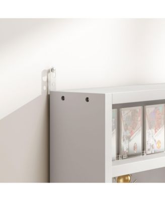 31.5" Glass 5-Tier Display Cabinet 4 Adjustable Shelves Freestanding Storage Showcase with Doors