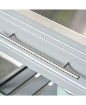 Kitchen Cart Rolling Trolley Shelves Drawers Cabinet Stainless Steel Top