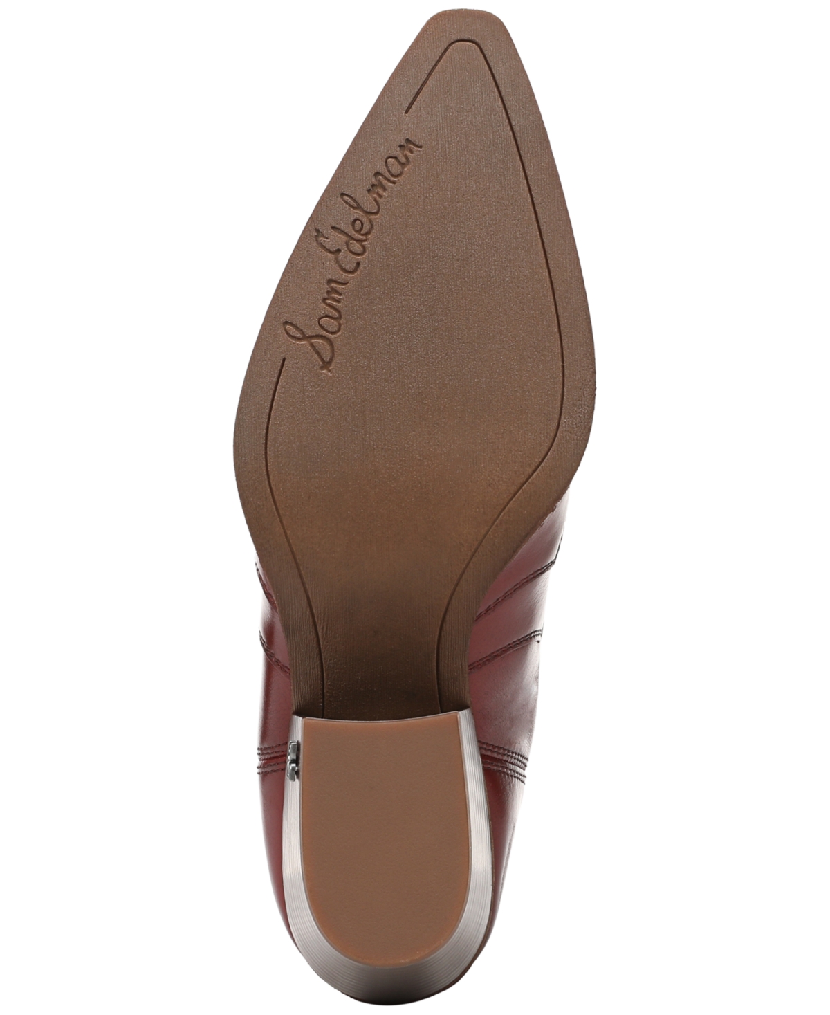 Sam Edelman West Ankle Boot Deep Scarlet Leather In Burgundy