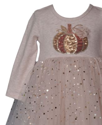 Baby Girls 2-Piece Top and leggings Sequin Pumpkin Set