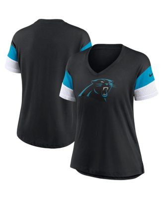 Nike - Women's Black Carolina Panthers Team Logo Fashion Performance Tri-Blend V-Neck T-Shirt