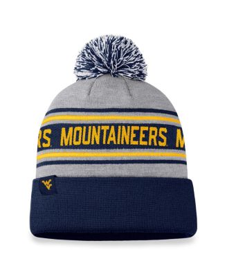 Top of the World - Men's&nbsp;Heather Gray West Virginia Mountaineers Frigid Cuffed Pom with Knit Hat
