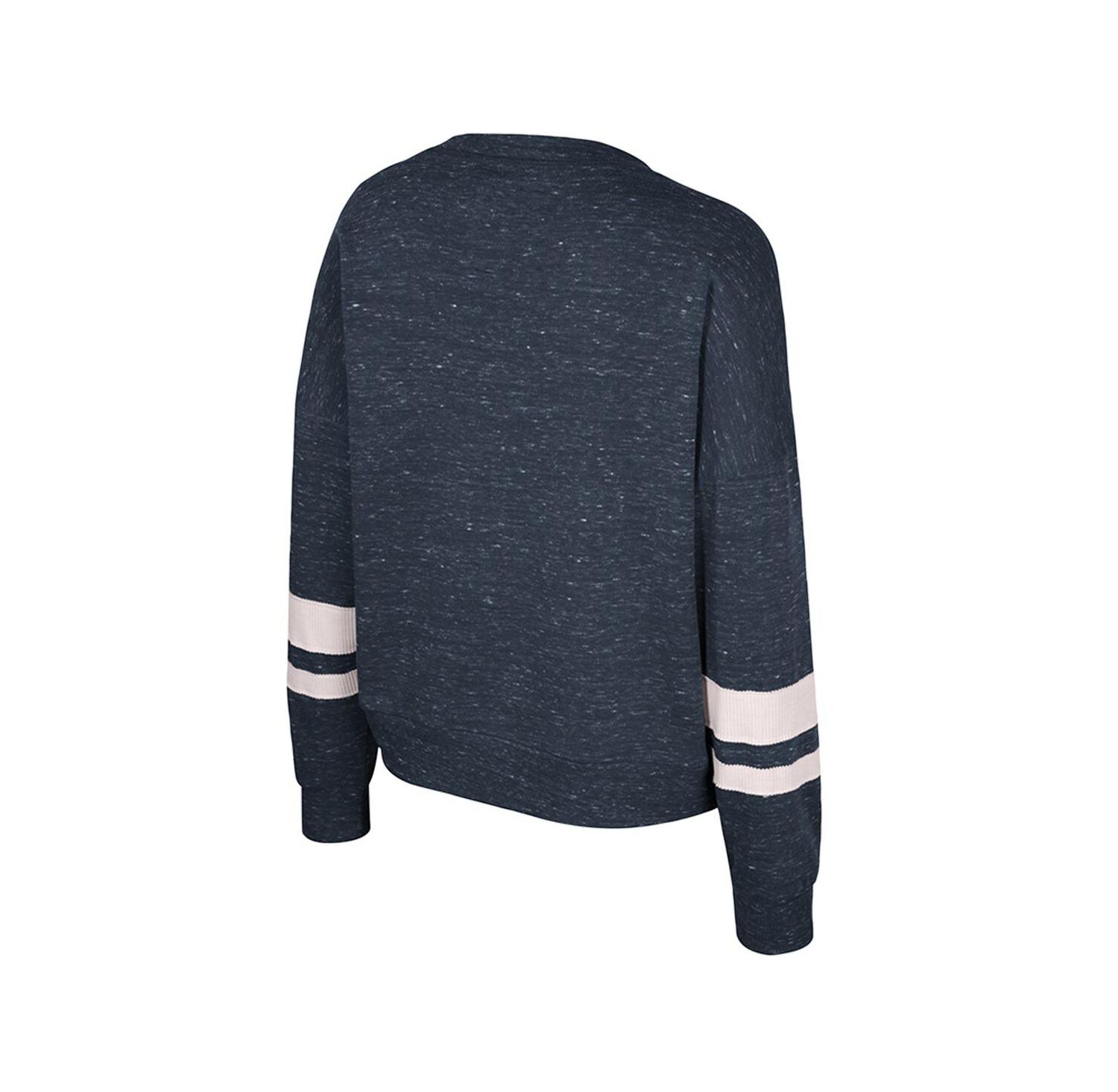 Women's Navy Michigan Wolverines Lost City Speckle Pullover Sweatshirt