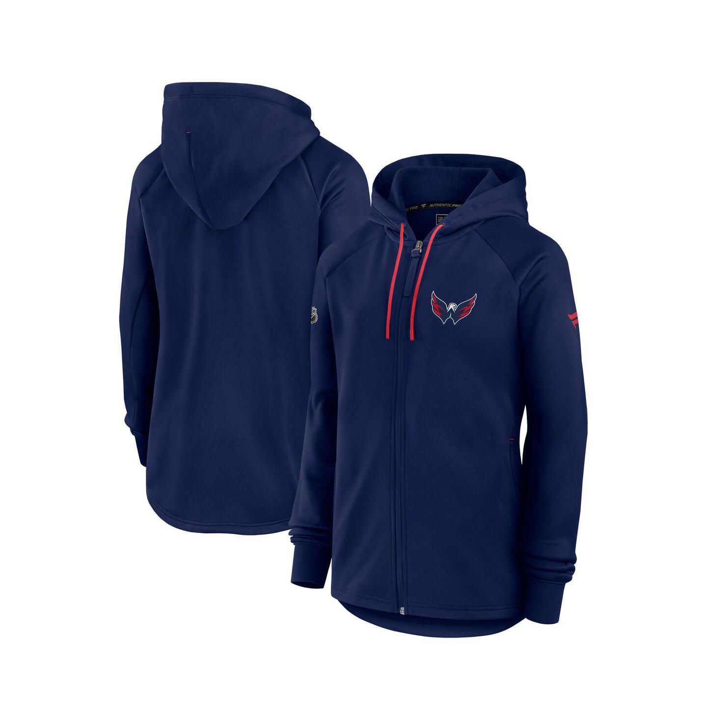 Женская куртка Fanatics Navy Washington Capitals Authentic Pro Rink Fleece Full-Zip — фото 1