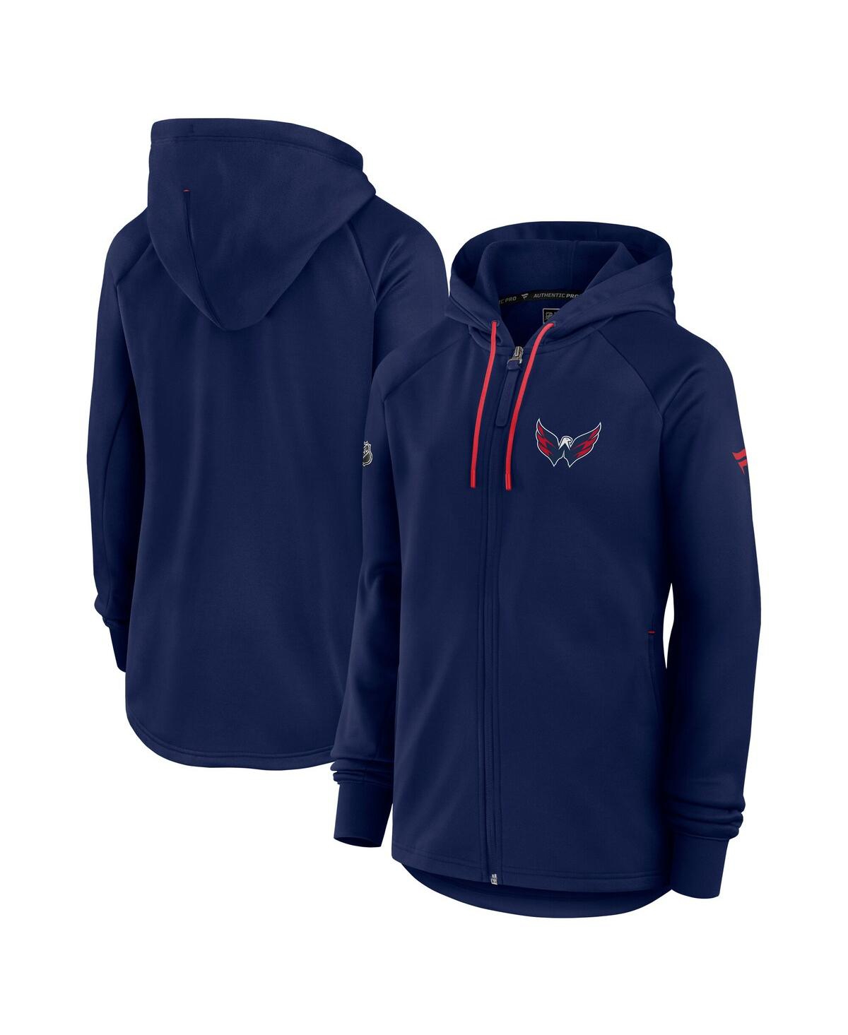Women's Navy Washington Capitals Authentic Pro Rink Fleece Full-Zip Jacket - Navy