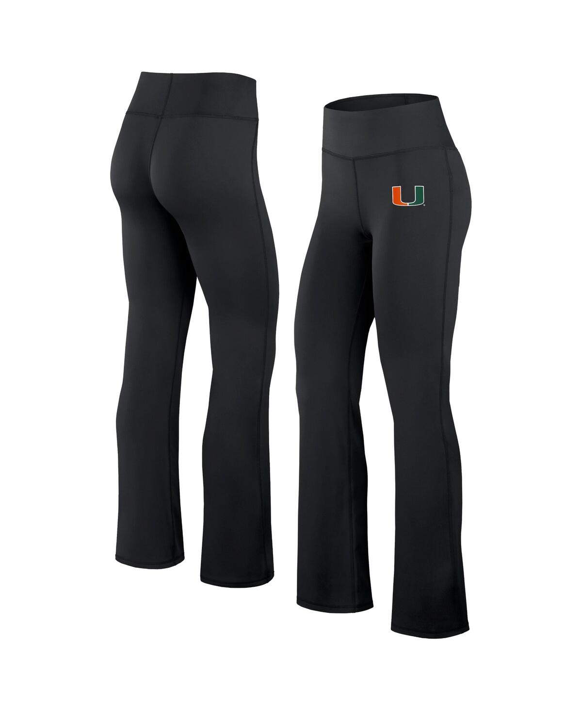 Women's Black Miami Hurricanes Training Camp Maxed Out Flare Leggings - Black
