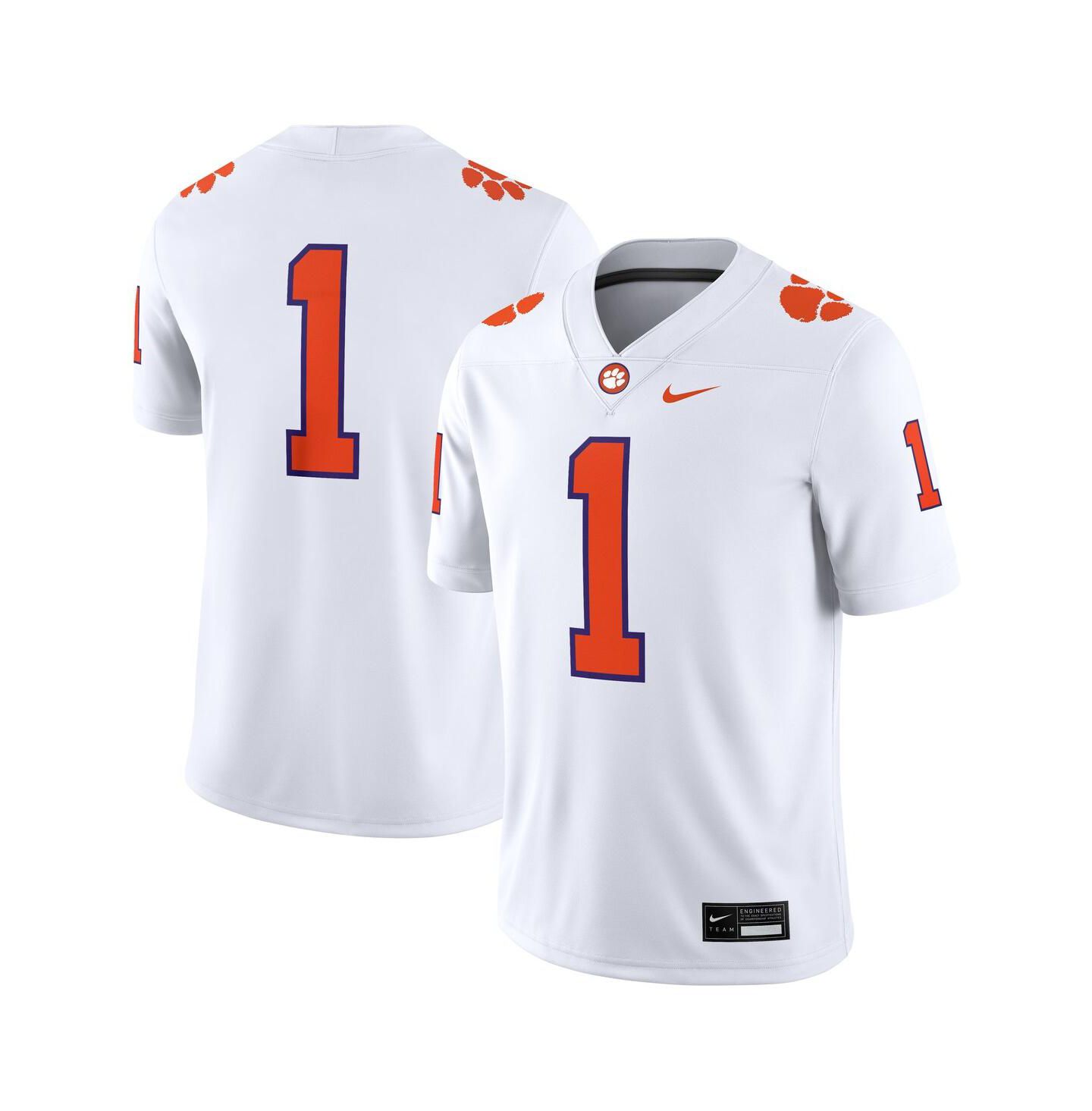 Мужской топ Nike 1 White Clemson Tigers Game Jersey — фото 1
