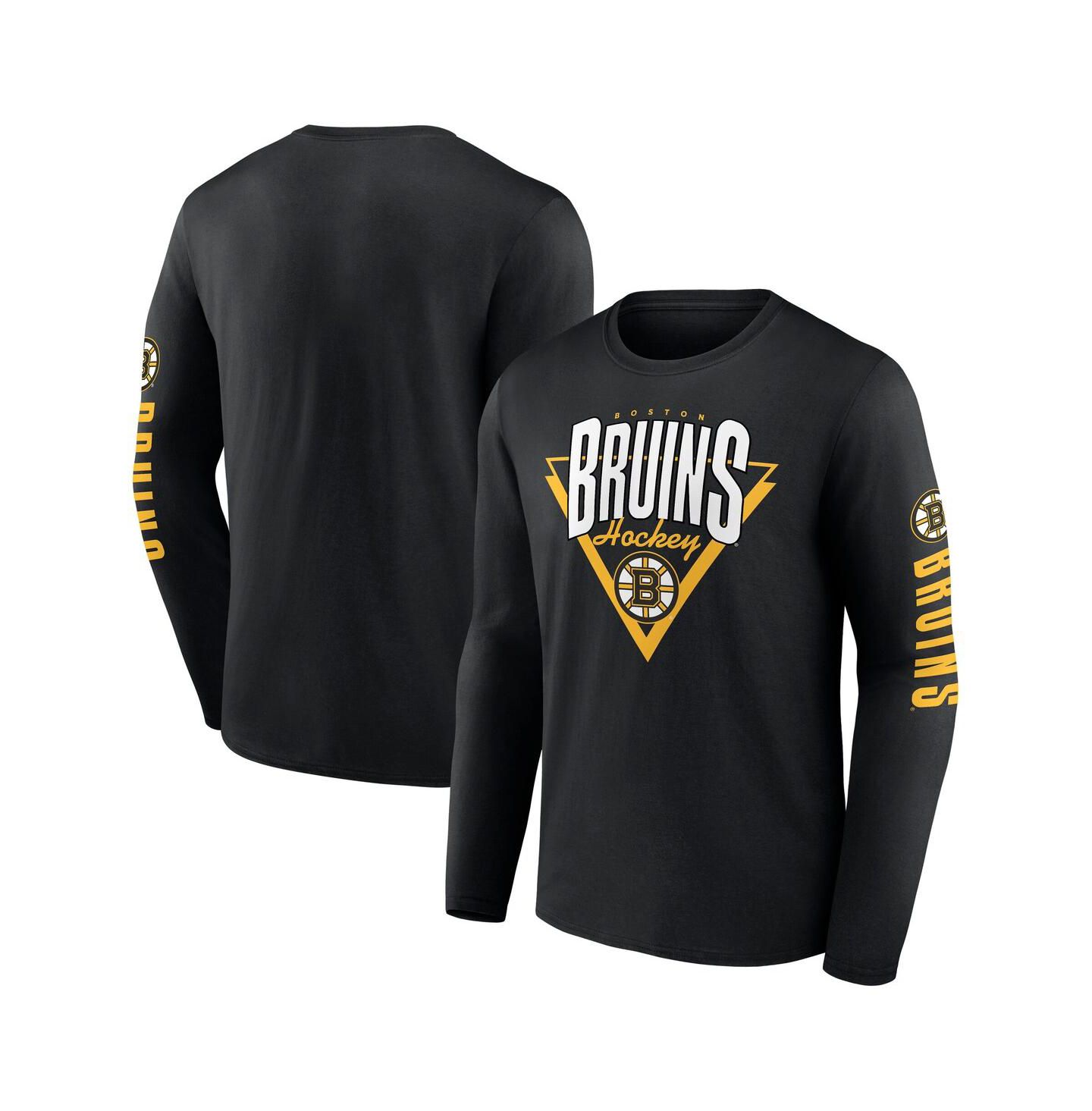 Мужская футболка Fanatics Black Boston Bruins Headline Long Sleeve — фото 1