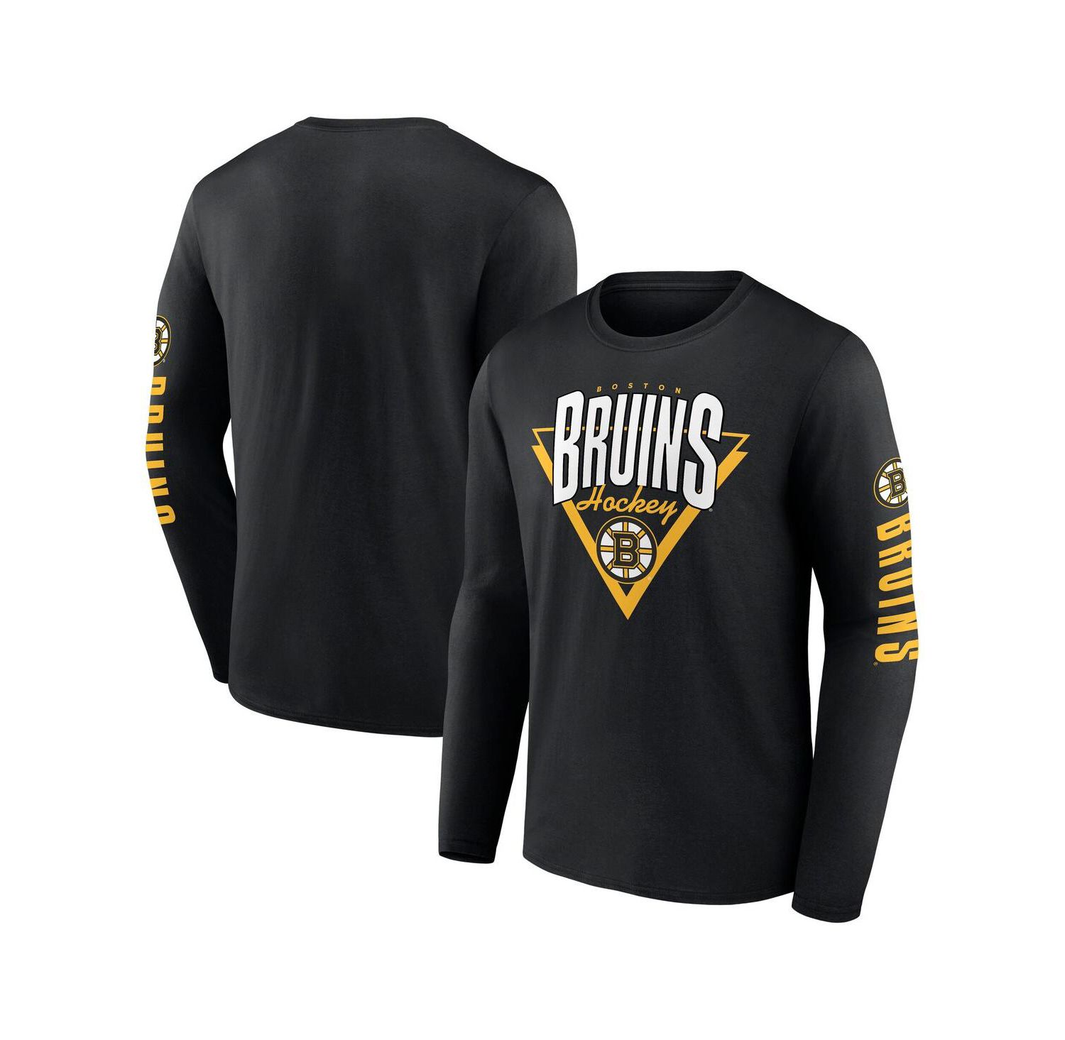 Men's Black Boston Bruins Headline Long Sleeve T-Shirt