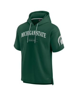 Men's Green Michigan State Spartans Ready Short Sleeve Pullover Hoodie